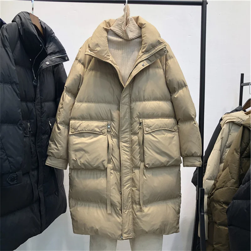

Модная зимняя пуховая куртка из хлопка, женская одежда, новинка 2022, корейские свободные Теплые Длинные парки, зимние пальто, женские пальто ...