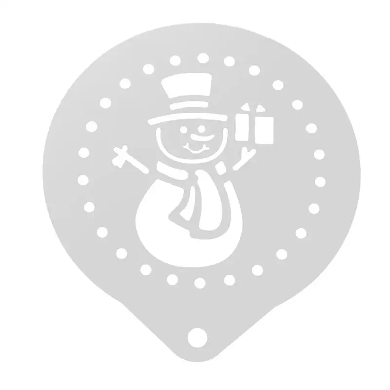 Snowman 1 Трафарет для кофе из нержавеющей стали бариста трафарет для украшения тортов полый шаблон для выпечки для трафареты для торта капкейк; печенье Рождество - Цвет: Snowman 1