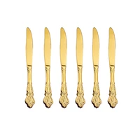 6pcs stainless steel royal cutlery set gold dinnerware tea spoon forks knives western silverware kitchen dinner tableware gift