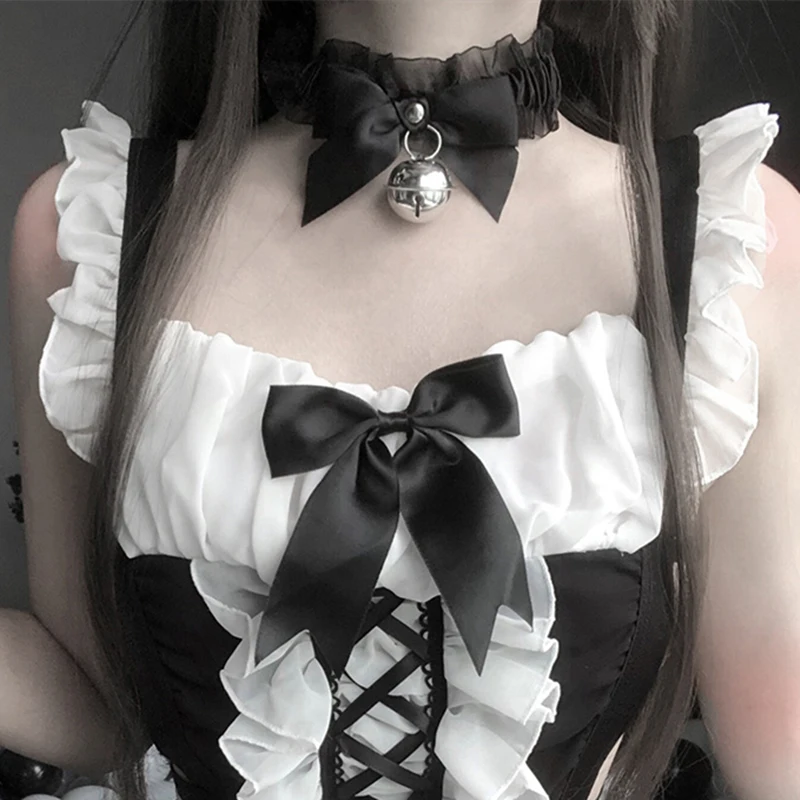 Кружевной чокер в стиле Харадзюку ручной работы с колокольчиком висячий