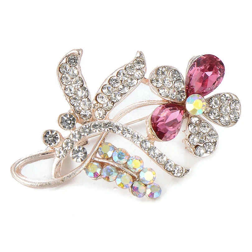 Модные стразы брошь в цветах шампанского булавка для женщин Свадебные вечерние