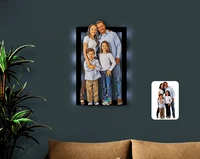 personalized full size family caricature of 3d led light wood tablo 1 special design friends lovers gift beautiful memories office decor