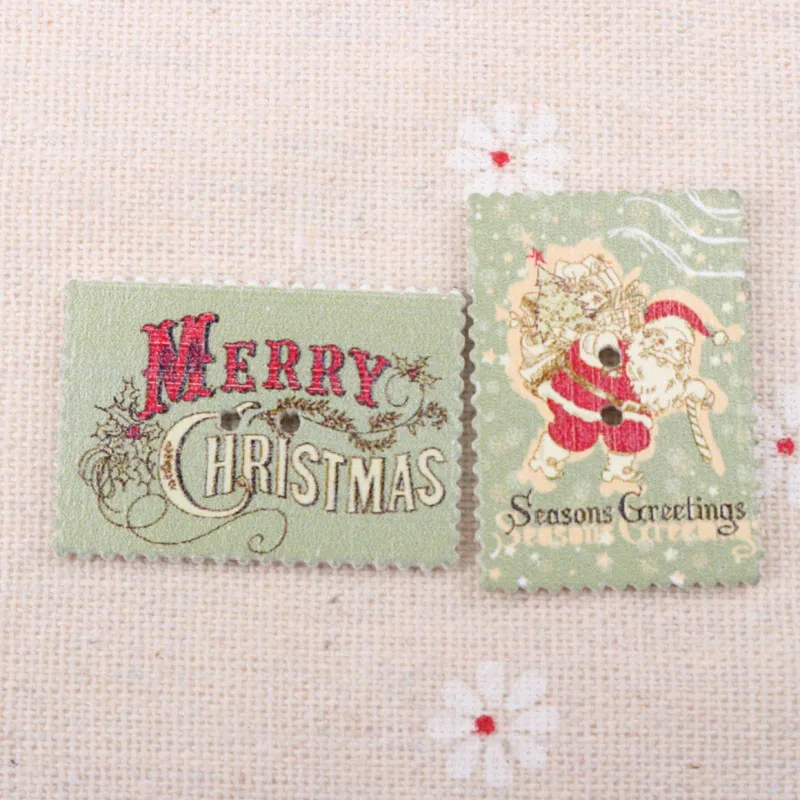 10 шт. рождественские деревянные пуговицы для шитья почтовый штамп Picot edgeшаблон