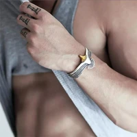 retro personality creative eagle bracelet metal eagle opening adjustable bracelet men and women couple trend party jewelry