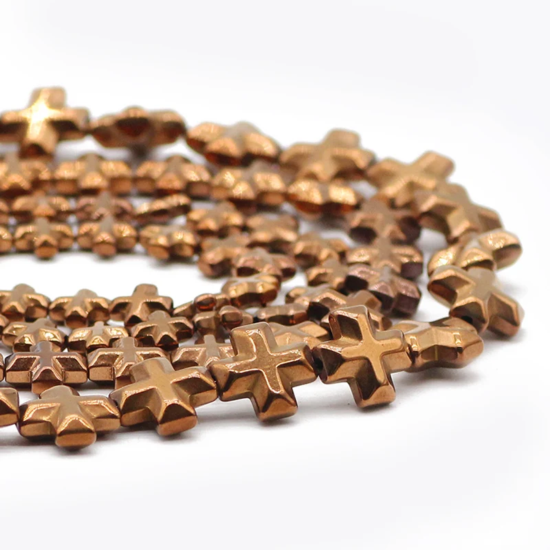 

Cross Jesus Hematite Natural Stone Blue 6/8/10MM Charm Spacer Loose Beads For Jewelry Making Handmade DIY Bracelets Accessories