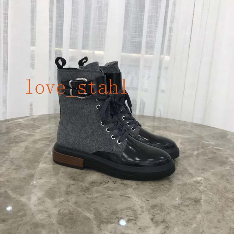 Женские кожаные ботинки love Stahl мотоциклетные на плоской подошве с пряжкой