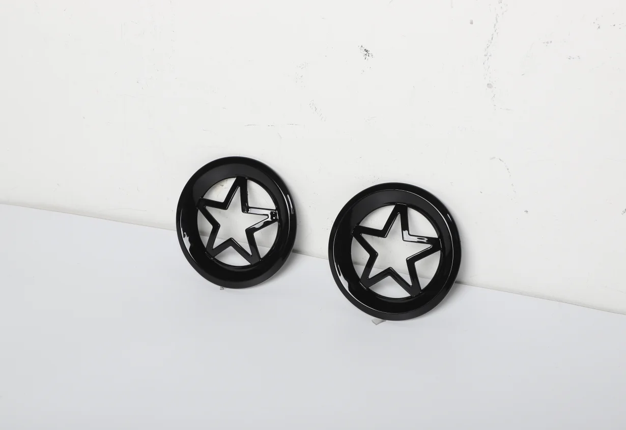

Black ABS Front Fog Light Lamp Cover Trim 2pcs for Jeep Renegade 2019+ Pentagram