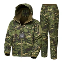 tactical jackets and pants men fleece jacket army windproof camo hunting suit windbreakers military hiking soft shell clothing