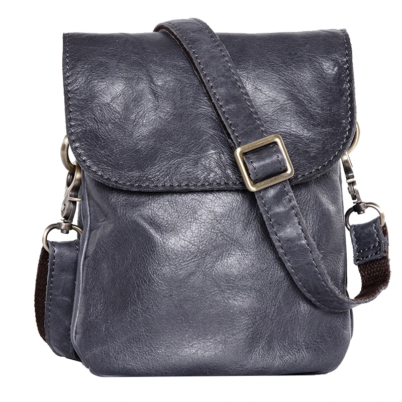 LANSPACE мужская кожаная сумка через плечо из натуральной кожи модная мини мобильный