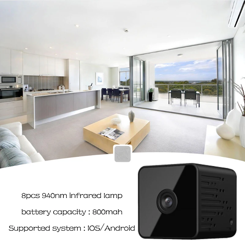 Миниатюрная Wi Fi IP камера с поддержкой HD1080P беспроводная домашняя видеокамера