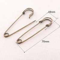 15pcs safety pins 70mm large bronze safety pins brooch stitch markers metal brooch bar needles safety pins fasteners