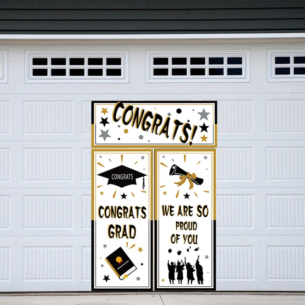 

Banner Couplet Door Curtains Decoration Graduation Backdrop Wall Oxford Cloth Background Theme Reused Gift Party Banners