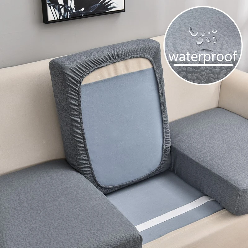 

Sofa Cushion Cover Waterproof Polyester Slipcover For Living Room Funiture Protector Seat Cushion Elastic Solid Color