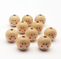 junkang charm hardwood smiley face doll head wood beads boys and girls products diy children for jewelry making amul accessories