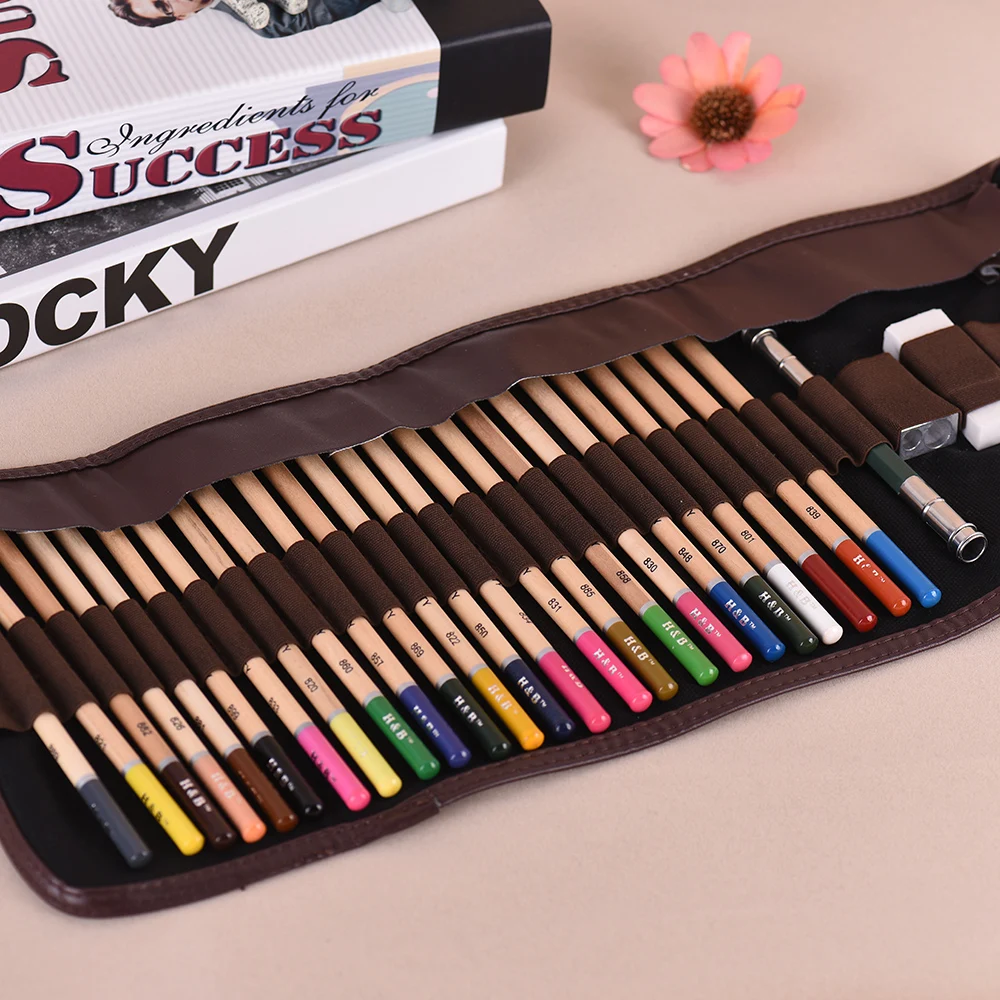 24 цвета Премиум предварительно заточенные цветные ed карандаши набор