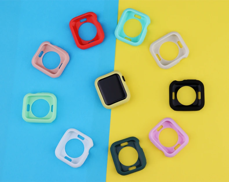 

Soft Silicone Case for Apple Watch, Protective Cover Shell for iWatch 3, 2, 1, 42MM & 38MM, 4, 5, 6, SE, 40MM & 44MM