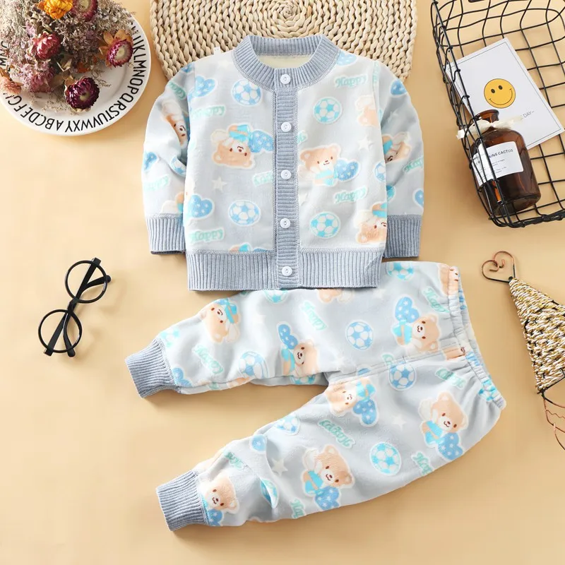 2020 модные осенне-зимние комплекты одежды для мальчиков и девочек Детский свитер