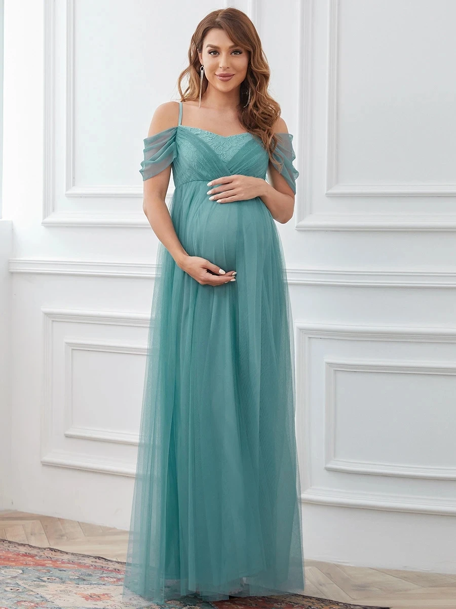 

Ever Pretty Evening Dresses Simple Crepe Off-Shoulders A-Line Floor-Length Wholesale 2021 Maternity Dress Vestidos De Gala