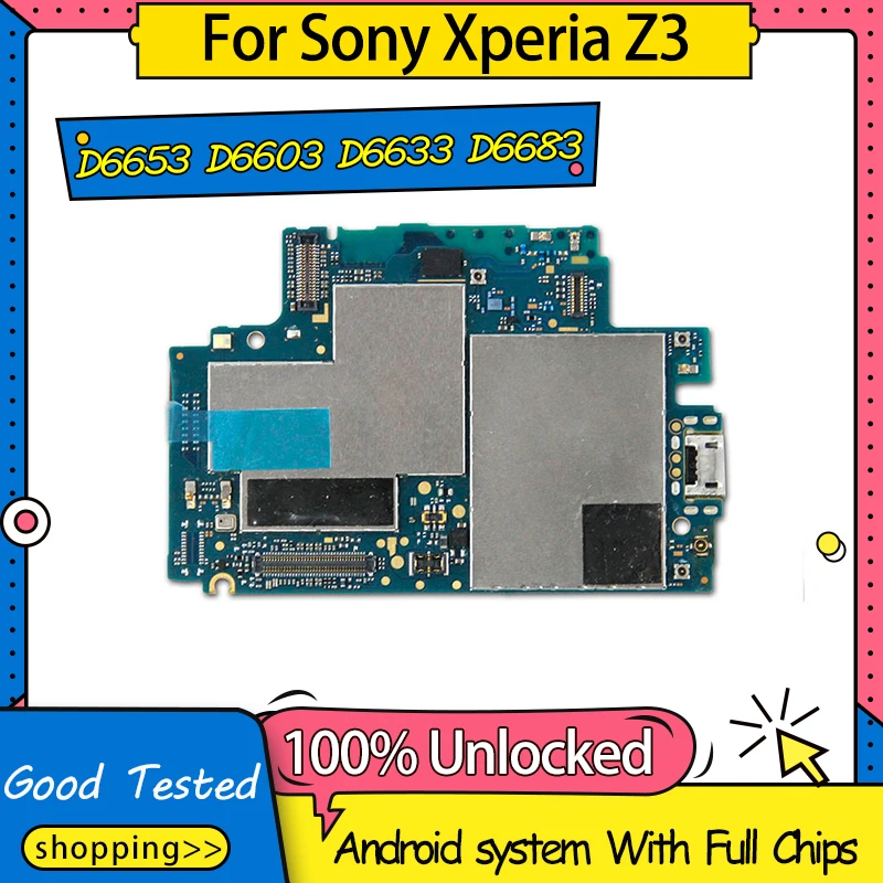 Разблокированная 100% рабочая Материнская плата Логическая для Sony Xperia Z3 D6653 D6603 D6633