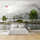 Художественные чернила, пейзаж, обои на заказ, любой размер, 3D настенная роспись, Новая китайская декоративная живопись, товары для дома и строительства