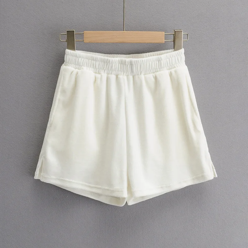 

TVVOVVIN 2021 Summer New Fashion High Waisted Slim Casual Wide Leg Solid Color Split Loose Shorts YT0P