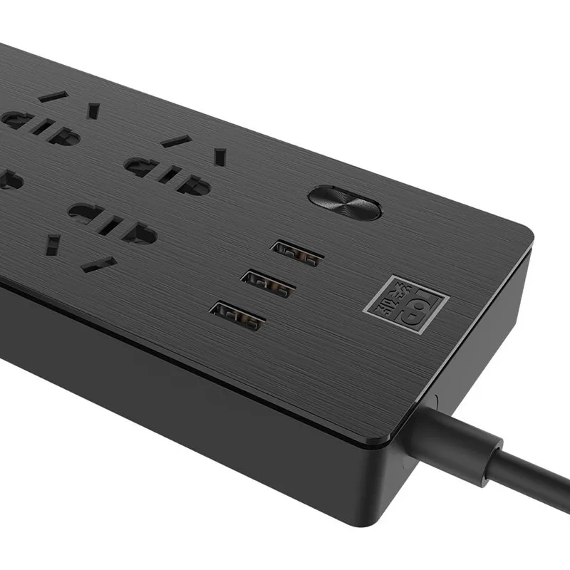 Xiaomi Mijia мощность полосы Топ 1 8 m 6 розетки 10A 250V 2500W 3USB порт 5V 2.1A быстрой зарядки