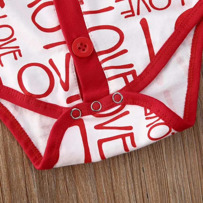 Pudcoco/боди для новорожденных одежда маленьких мальчиков на День Святого Валентина