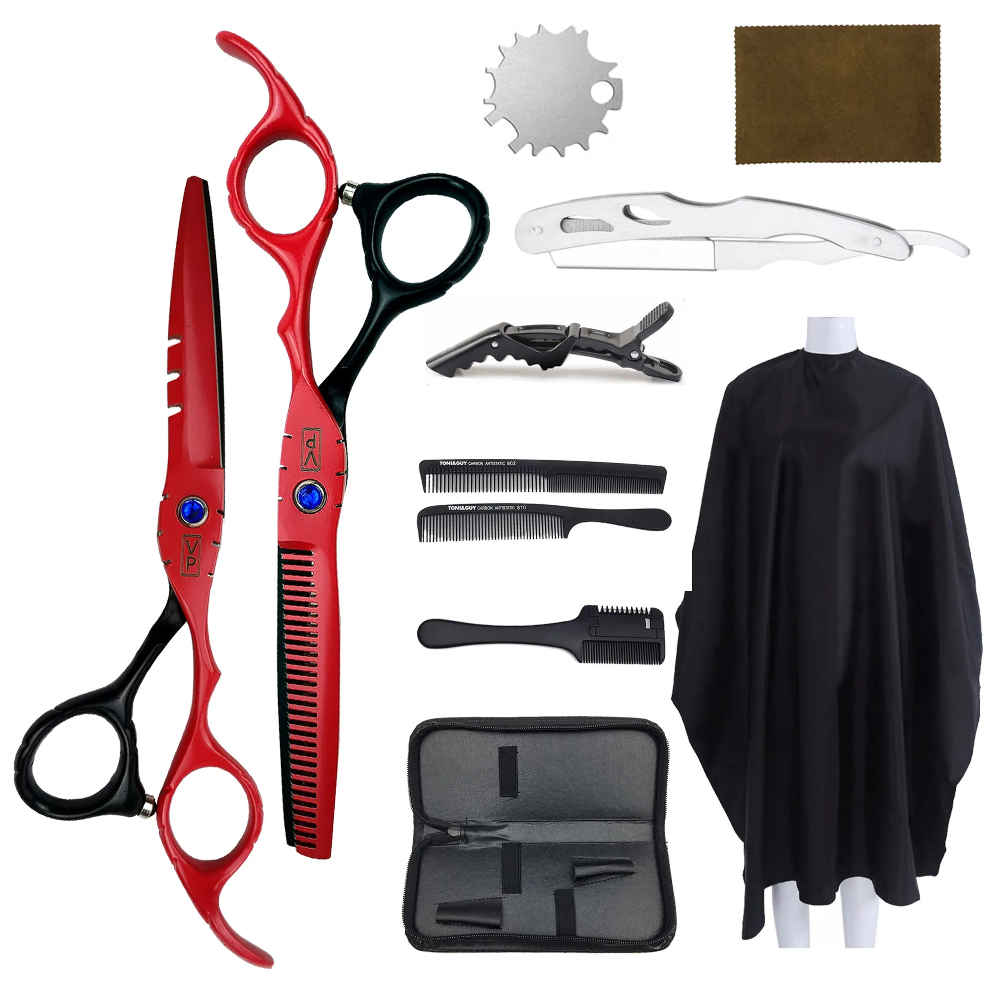 

Professional Hairdressing Scissors Kit Hair Cutting Barber Tool Cloak Haircut Comb Salon Accessories