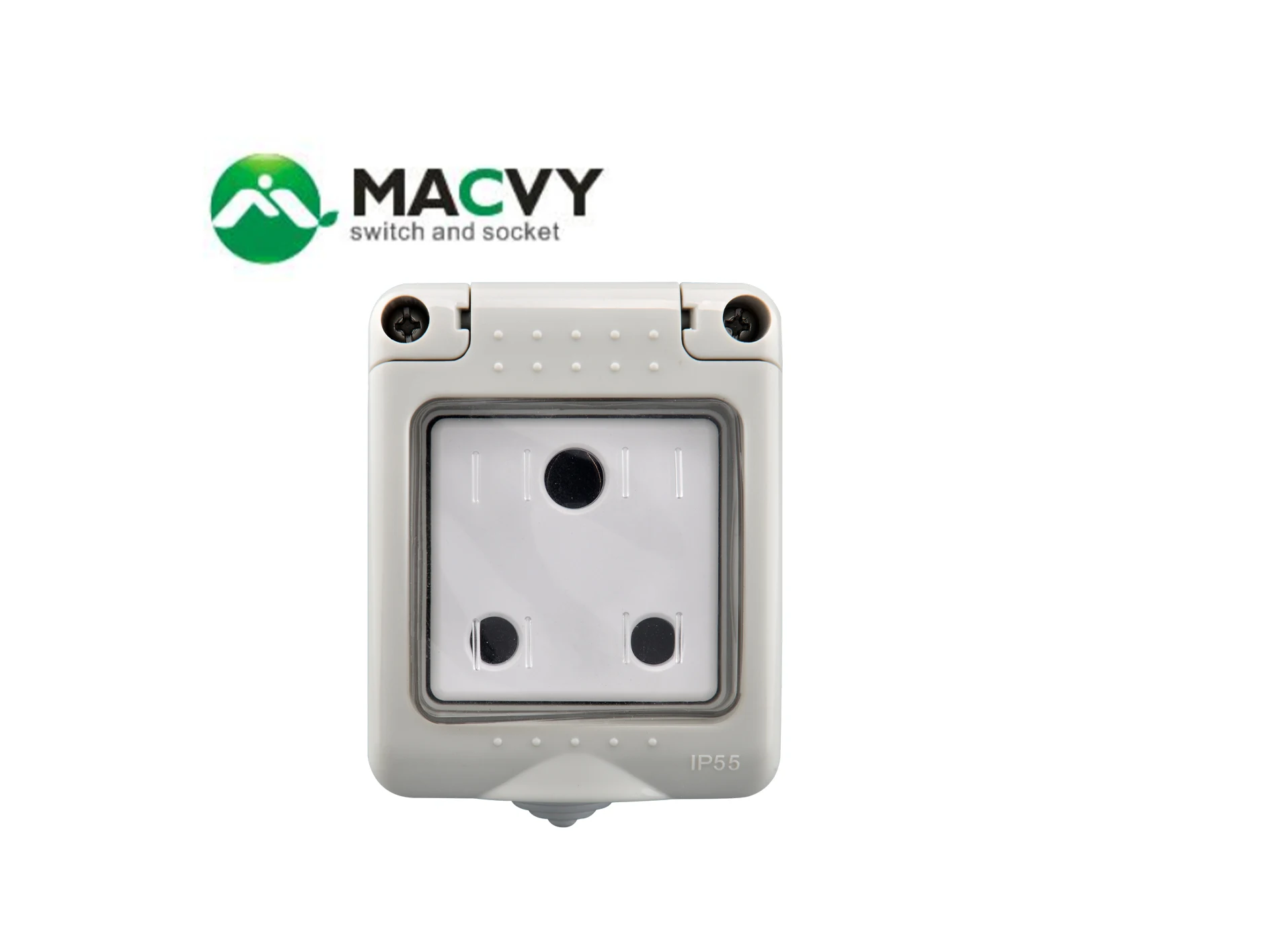 

MACVY IP55 Outdoor Waterproof Socket South Africa Plug and Socket Integrated and Waterproof on off Socket 1Gang Wall Socket