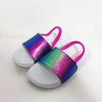 girls rainbow garden slide neon pu sandals non slip platform soft shoes house princess slippers eu size23 24 25 26 27 28 29