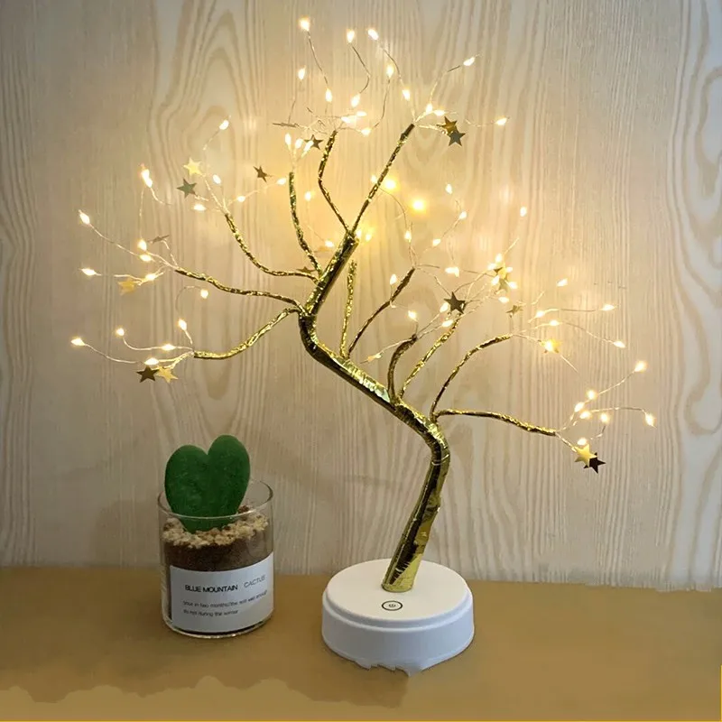 

36/108/72 LED Flower Tree Light Desktop DIY Bonsai Tree Lamp For Wedding Bedroom Decoration Christmas Lights Indoor Festoon Lamp