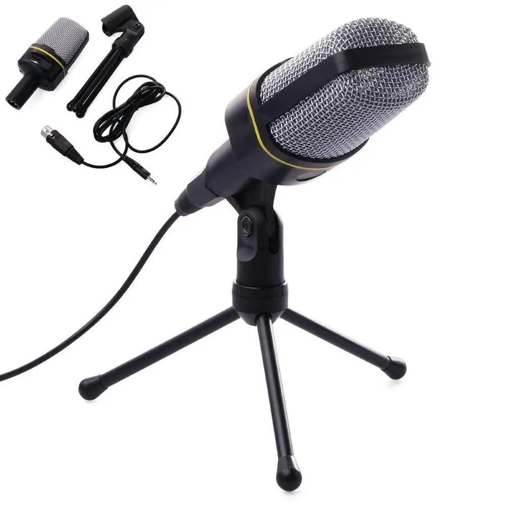 

3.5mm Plug Audio Broadcast Sound Recording Condenser Microphone with Tripod