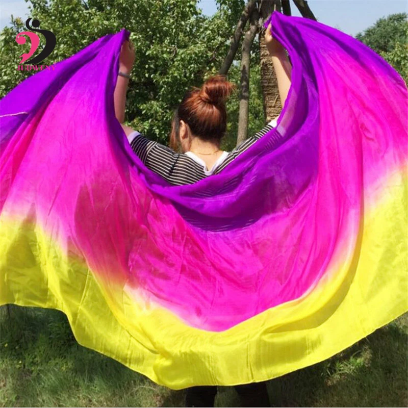 Дизайнерская 100% натуральная шелковая вуаль для танца живота дешевые вуали