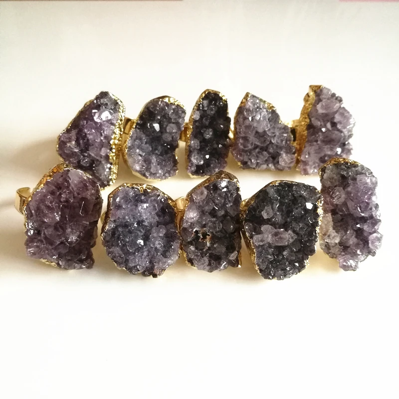 Новое геометрическое кольцо с натуральным кварцевым кристаллом | Украшения и