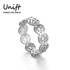Женское кольцо из нержавеющей стали Unift, ювелирное изделие с кольцом в виде пятиугольника, с геометрическим узором, аксессуар