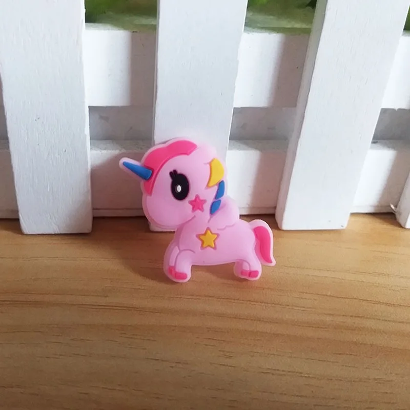 20 шт. мультяшный Единорог ПВХ пластырь с плоской задней стороной кабошон мягкая