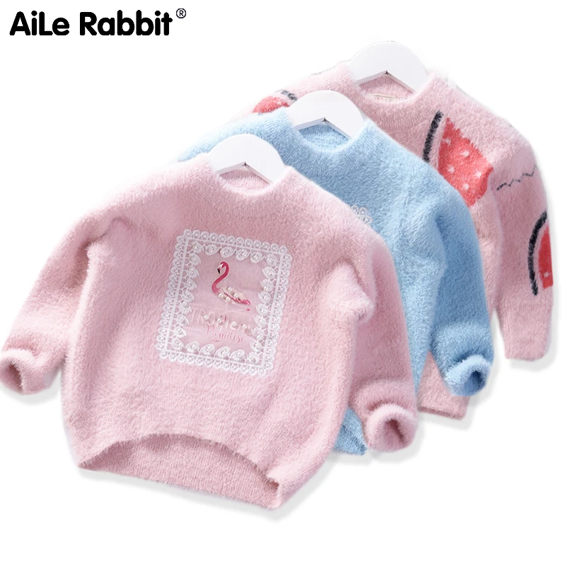 Новинка 2019 года сезон осень-зима детские свитера бархатный свитер для девочек