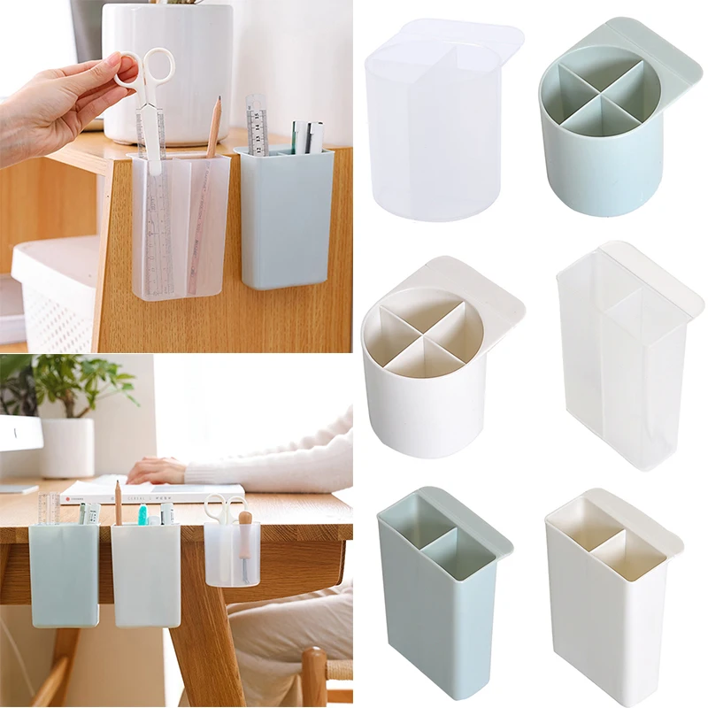 

1Pc Creative Office Paste Type Multi-frame Organizing Pen Holder Desktop Hanging Storage Box Student Stationery Storage Box