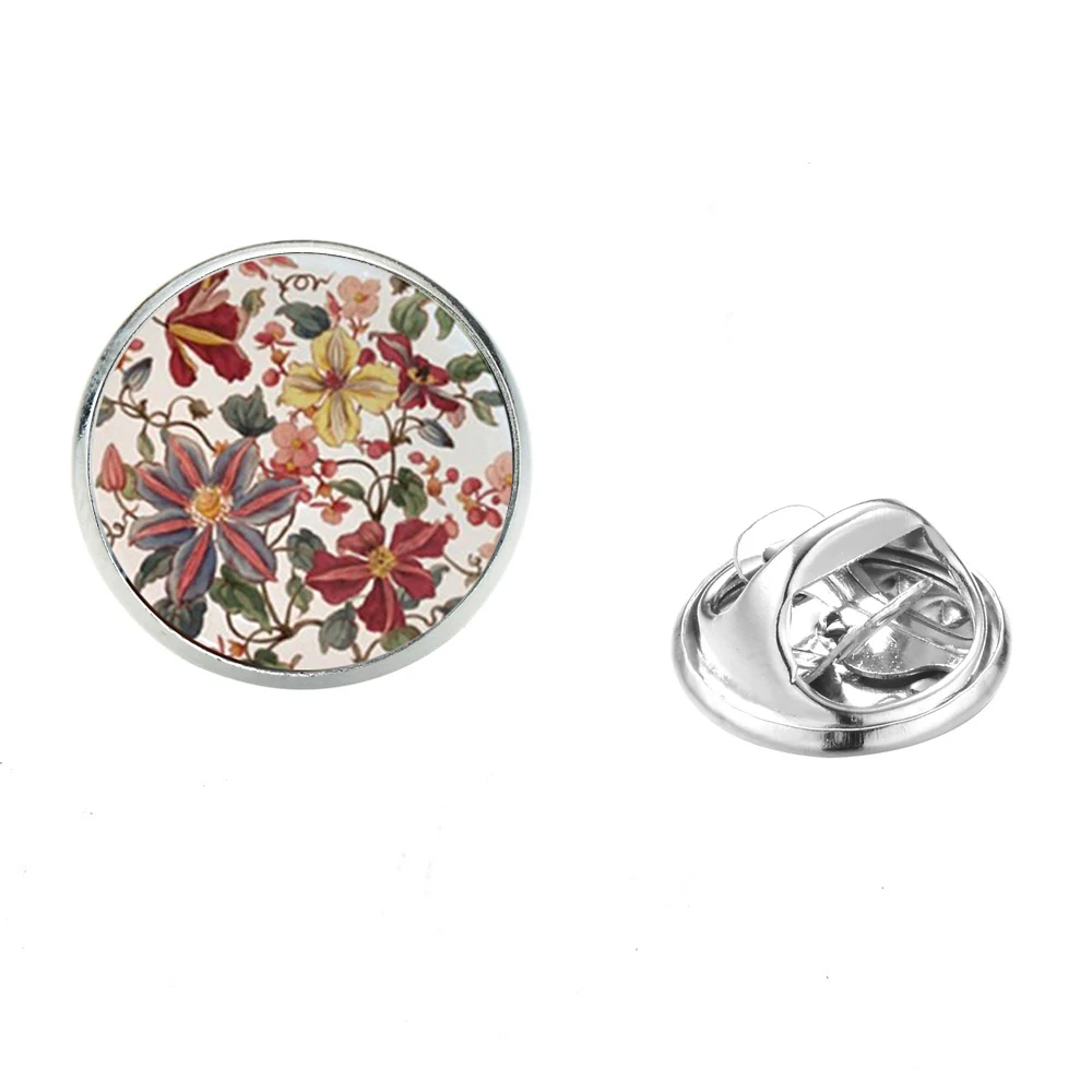 SIAN New Design Vintage Flower Butterfly Brooch Mandala Patterns Yoga Om Symbol Glass Stainless Steel Lapel Pins Meditation Gift | Украшения