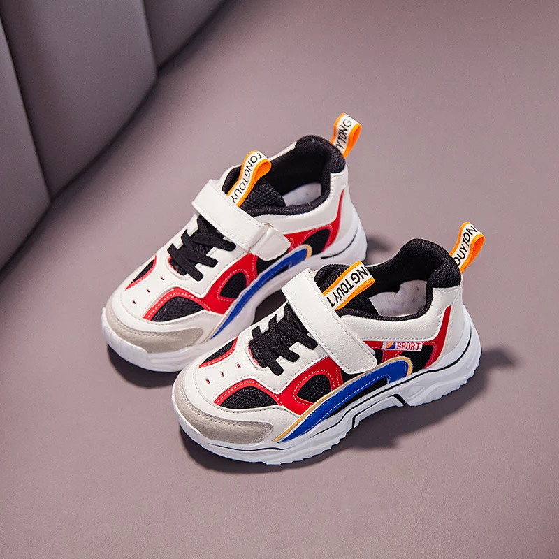 Осенняя Новая модная детская мягкая дышащая сетчатая спортивная обувь для