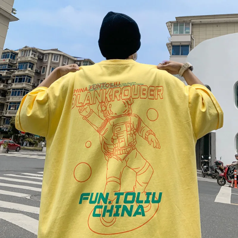 

Повседневная хлопковая винтажная синяя рубашка, мужская летняя футболка с принтом, Молодежная уличная одежда большого размера плюс, мужско...