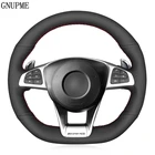 Рука сшитый черный искусственной кожи чехол рулевого колеса автомобиля для Mercedes-Benz A 45 AMG 2016-2018 C 43 63 AMG CLA 45 2015