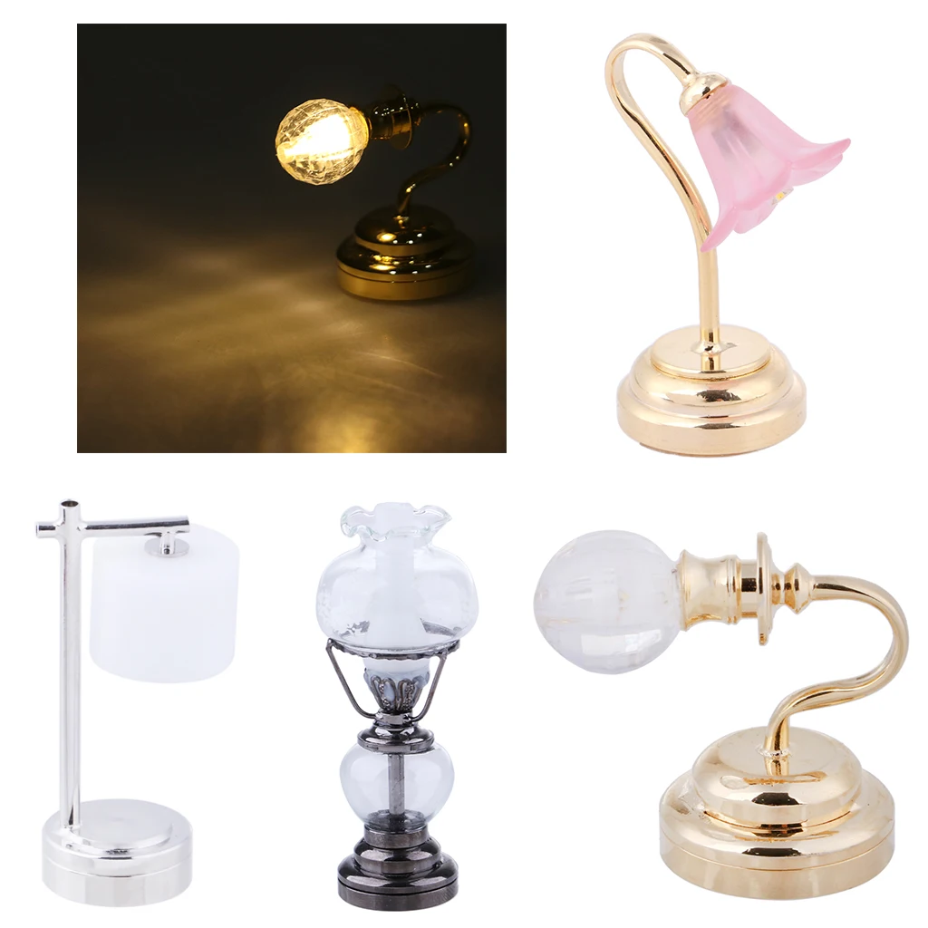 Позолоченный Цветочный металлический 1:12 Кукольный домик Миниатюрный