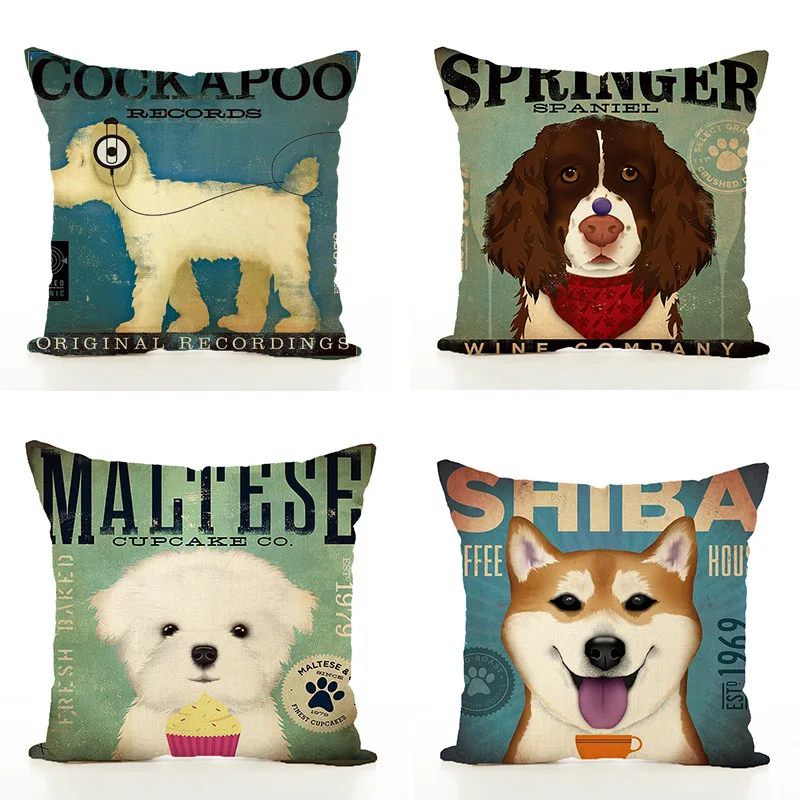 Новый комплект постельного белья с собакой в стиле ретро литературный подушки Hug