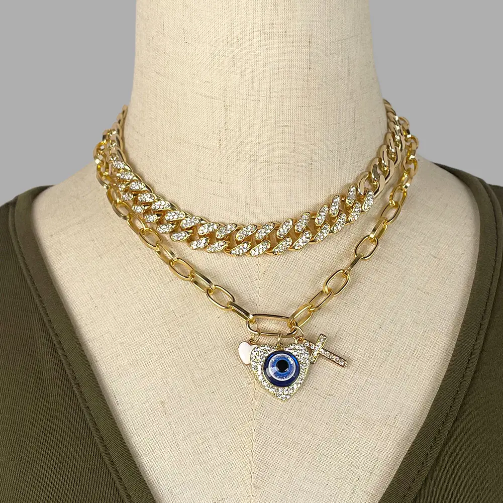 Женское Ожерелье с кулоном в форме сердца кубинская цепочка золотого цвета