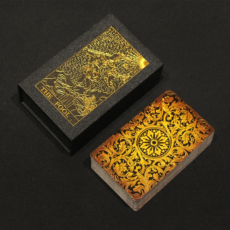 2022 New Design Luxury Bronzing Process Tarot Full English Version Gothic Font Oracle Card Divination Fate Table Game Gift | Спорт и