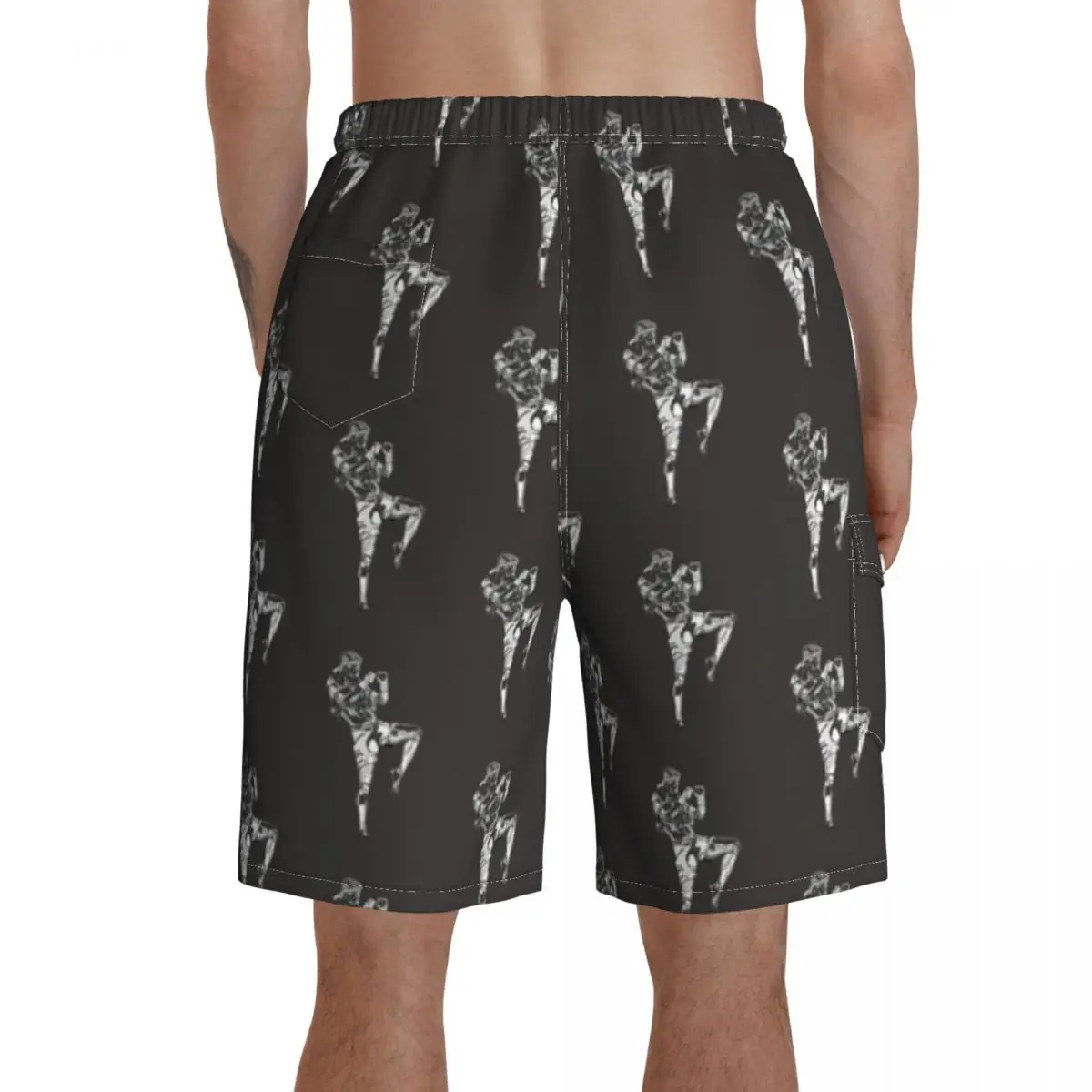 

Muay Thai Board Shorts Polyester Swimming Trunks Beach Funny Men Swim Trunks