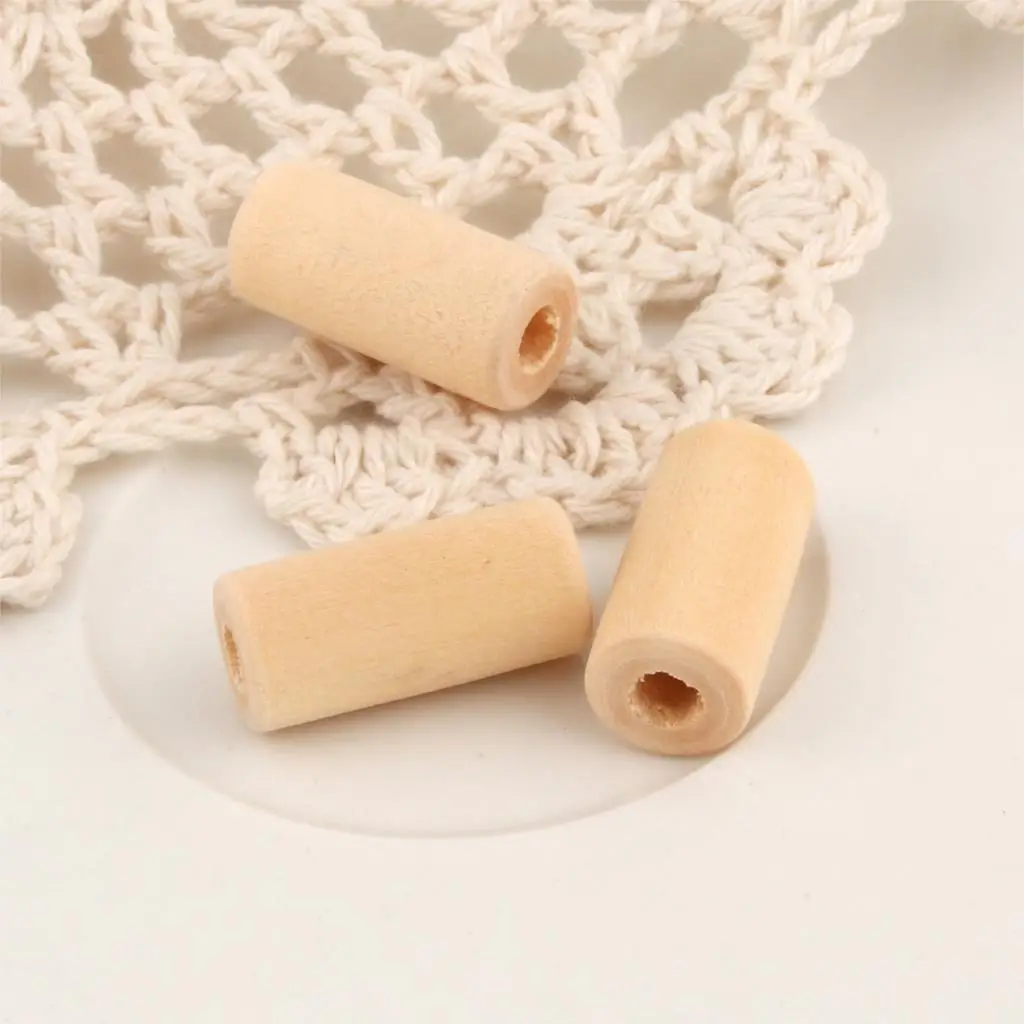 Незавершенные бусины из натурального дерева в форме цилиндра 30 шт. деревянная