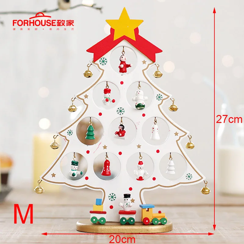 White-medium size Рождественская елка, креативные DIY деревянные рождественские подарки, мини-фестиваль, вечерние, новогодние, дверные, настенные, для украшения дома, украшения - Цвет: White-medium size