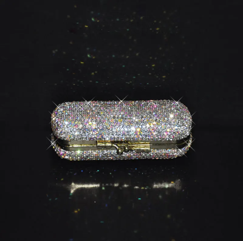 1pc Charming Rhinestone Metal Makeup Organizer with Mirror Small Portable Female Cosmetics Lipstick Storage Box Girls Gift | Дом и сад